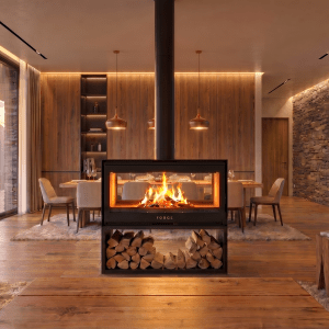 Forge D100 Double Sided Freestanding Fireplace