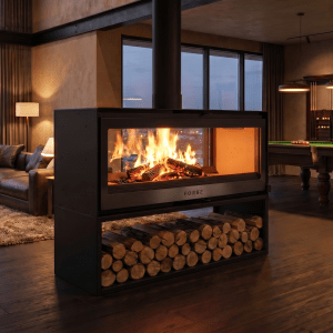 Forge D120 Double Sided Freestanding Fireplace