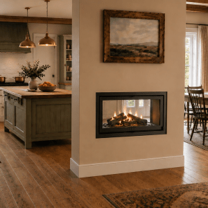 Forge D100 Double Sided Built-In Fireplace